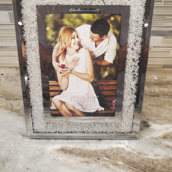 Our Engagement Rhinestones Picture Frame 5x7 - Picture 2 of 8
